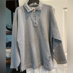 Hard rock Cafe Orlando Gray Quarter zip long sleeve embroidered sweatshirt XL